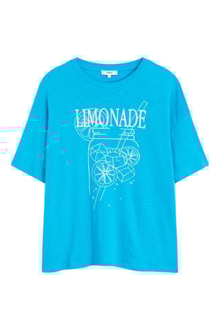 T-shirt oversize en lin Meraky - Bleu