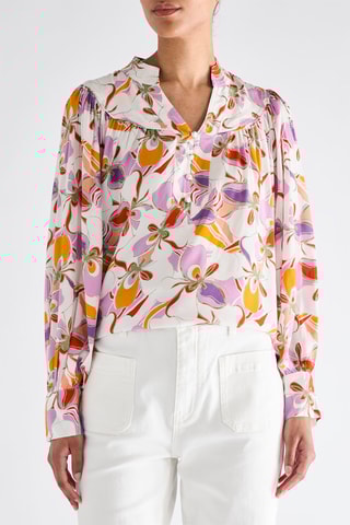 Blouse Leonie - Mauve et blanc