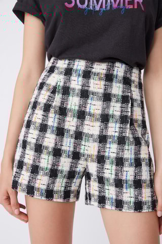 Short en tweed taille haute Brieu - Noir