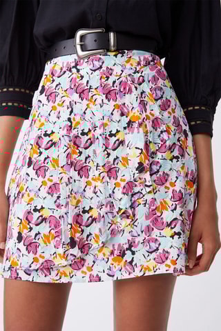 Jupe patineuse taille haute Flora - Fuchsia