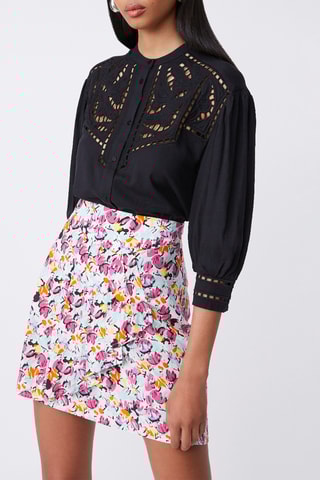 Jupe patineuse taille haute Flora - Fuchsia
