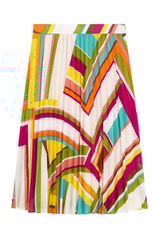 Jupe plissée taille haute Farila - Vert et orange