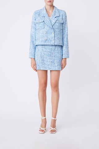 Jupe droite en tweed Flavia - Bleu
