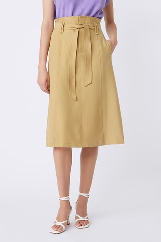 Jupe patineuse taille haute Faust - Camel
