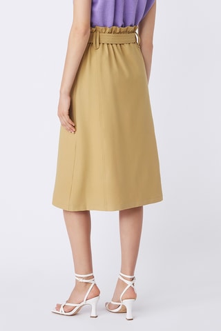 Jupe patineuse taille haute Faust - Camel