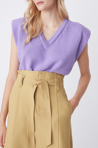 Jupe patineuse taille haute Faust - Camel
