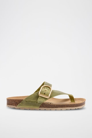 Sandales en nubuck - Vert d’eau