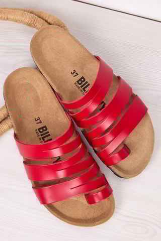 Sandales en cuir - Rouge