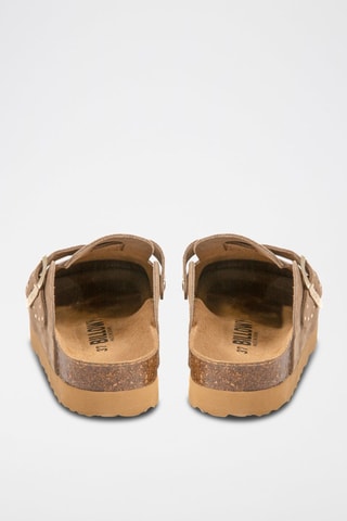 Sabots plateformes en cuir - Marron clair