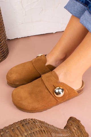 Sabots en nubuck - Camel