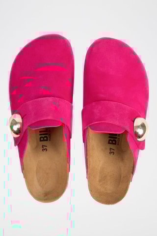 Sabots en cuir - Fuchsia