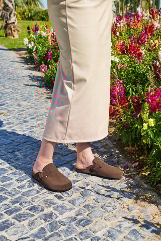 Sabots en nubuck Rosso - Marron