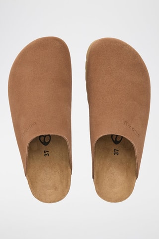 Sabots à plateforme en cuir - Beige