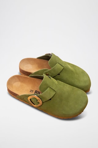 Sabots en nubuck Vert