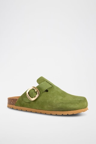 Sabots en nubuck Vert