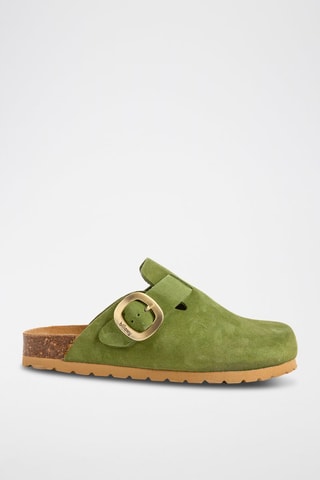 Sabots en nubuck Vert