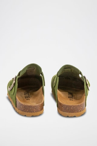 Sabots en nubuck Vert