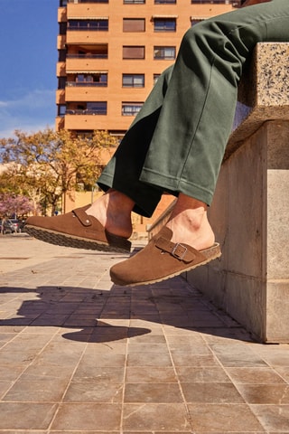 Sabots en nubuck Rosso Camel