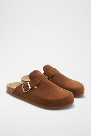Sabots en nubuck Rosso Camel