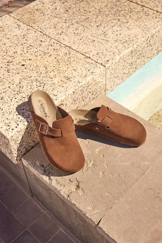Sabots en nubuck Rosso Camel
