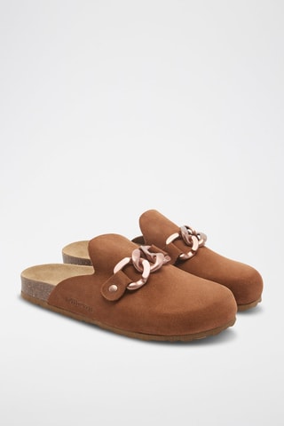 Sabots en nubuck Rosso Camel