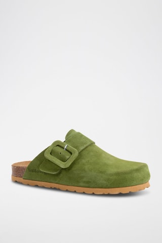 Sabots en nubuck Vert