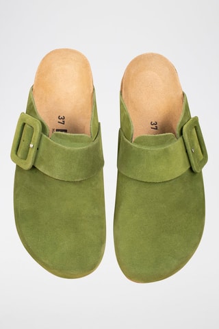 Sabots en nubuck Vert