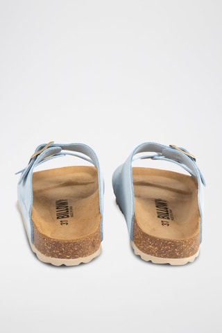 Mules en nubuck - Ciel