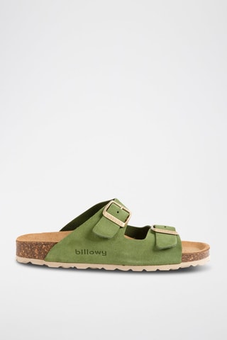 Mules en nubuck - Kaki