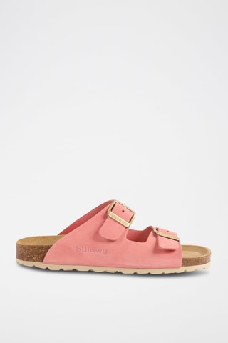 Mules en nubuck - Saumon