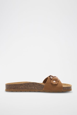 Mules en nubuck Rosso - Camel