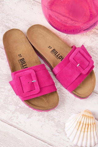 Mules en nubuck - Fuchsia