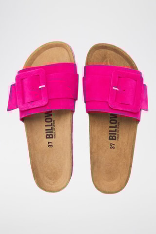 Mules en nubuck - Fuchsia