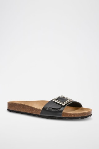 Mules en cuir - Noir