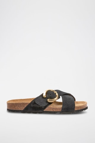 Mules en nubuck - Noir