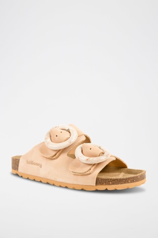Mules en nubuck - Saumon