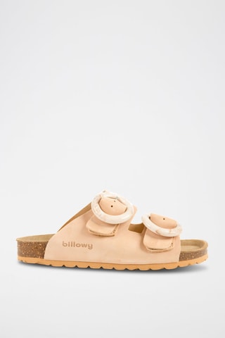 Mules en nubuck - Saumon