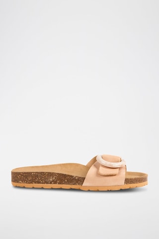 Mules en nubuck - Saumon