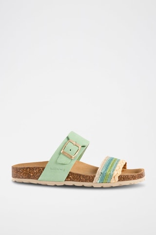 Mules en cuir - Turquoise