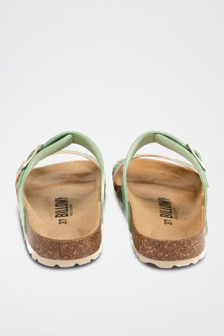 Mules en cuir - Turquoise