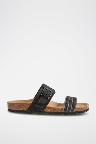 Mules en nubuck - Noir