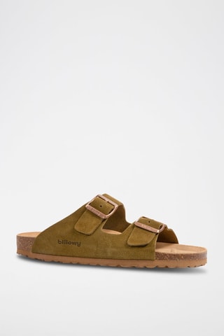 Mules en nubuck - Kaki