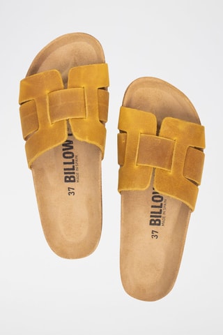Mules en nubuck - Moutarde