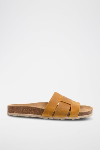 Mules en nubuck - Moutarde