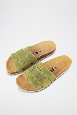 Mules en nubuck - Vert d’eau