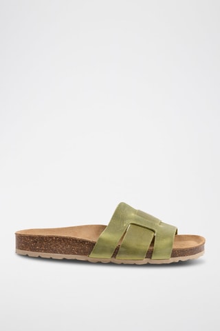 Mules en nubuck - Vert d’eau