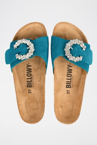 Mules en nubuck Rosso - Turquoise