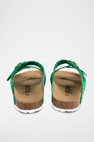 Mules en nubuck - Vert