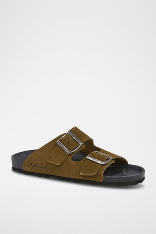Mules en nubuck - Vert
