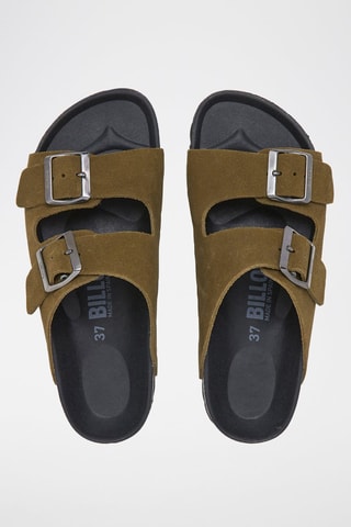 Mules en nubuck - Vert